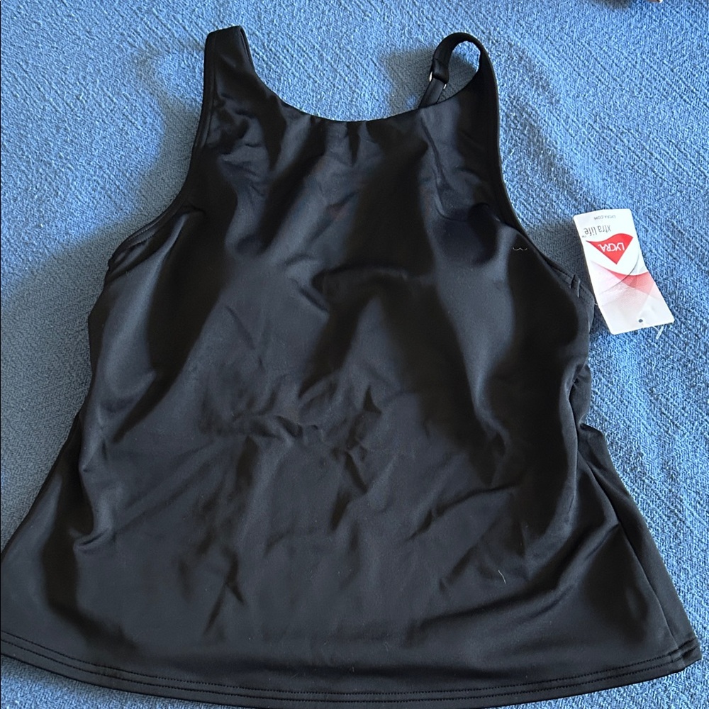 Lands' End Black Lycra Tankini